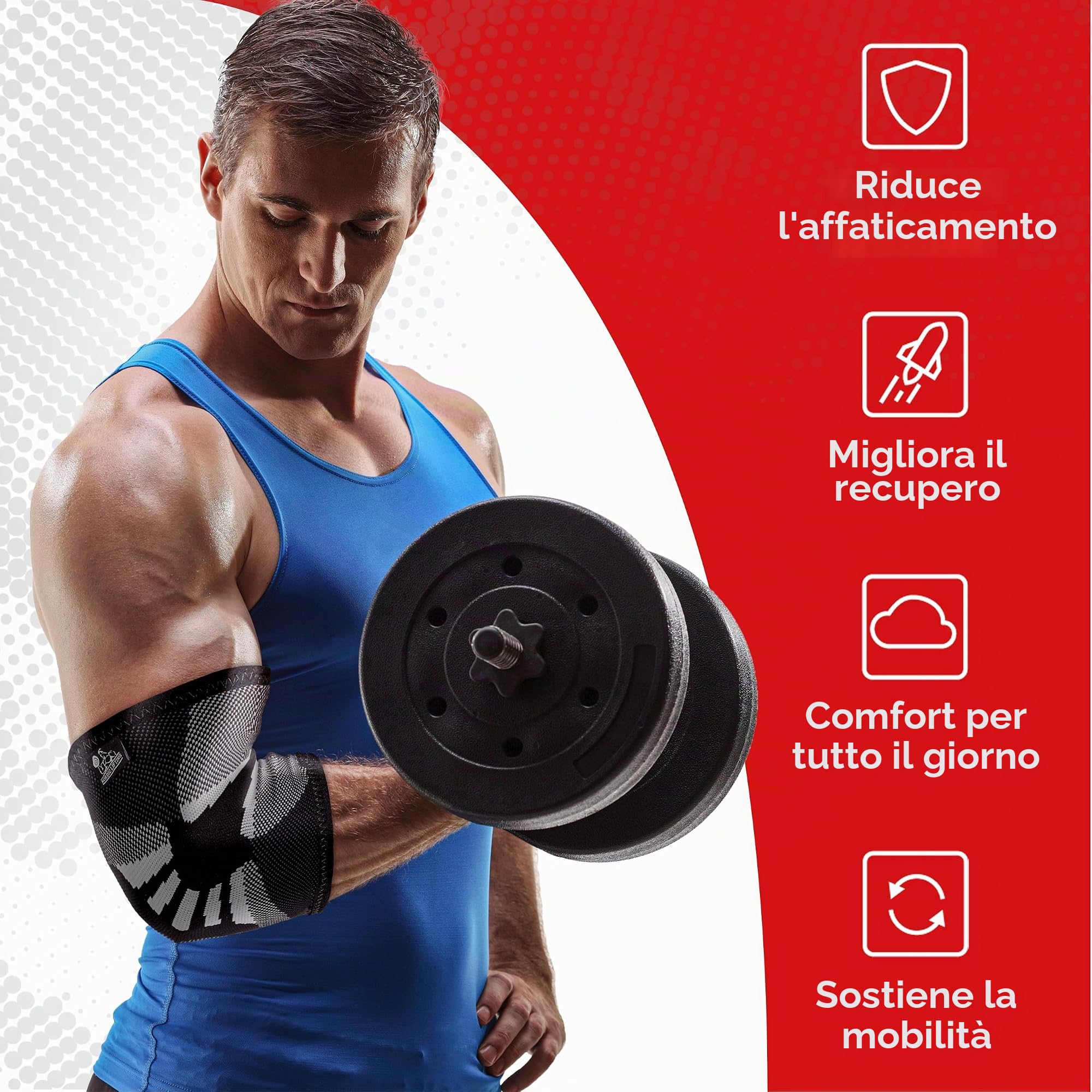 Gomitiere (1 paio) Supporto e Compressione per Sollevamento Pesi, Powerlifting, Cross Training e Tennis -5mm Manica in Neoprene per le Migliori Prestazioni -Per Donne e Uomini-di Nordic Lifting®-1 Anno di Garanzia