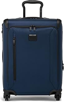 Aerotour 4 Wheel Expandable Luggage - Men's and Women's Lightweight Business and Leisure Travel Suitcase - 21.75" Continental Expandable Carry-On, Navy