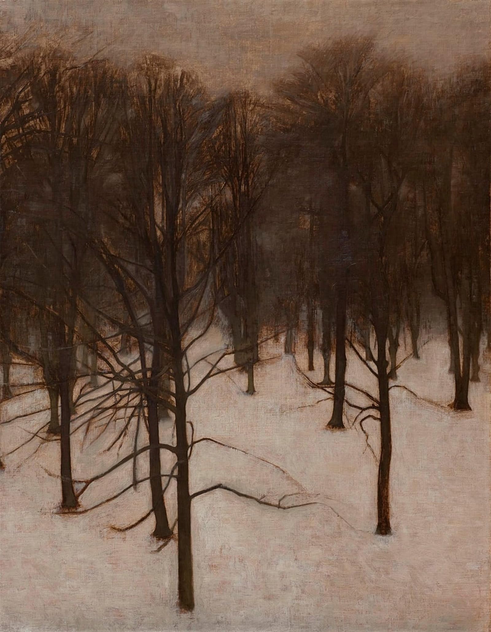 Pmefgjdpe No Frame Famous Painting Pictures Paintings Canvas Prints Søndermarken Park Im Winter By Vilhelm Hammershøi Wall Art Graffiti For Home Decor 60X90cm
