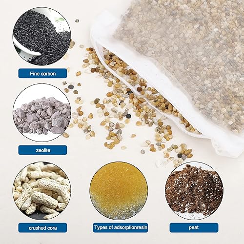 Vista 25 de Segarty Bolas biológicas para acuario, filtro de estanque Koi de 1 pulgada, bola bio con esponja para filtro de acuario, filtro de recipiente de 12