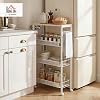 homcom kitchen trolley with 4 levels storage trolley with worktop basket and hooks kitchen help on wheels serving trolley for kitchen bathroom office living room white