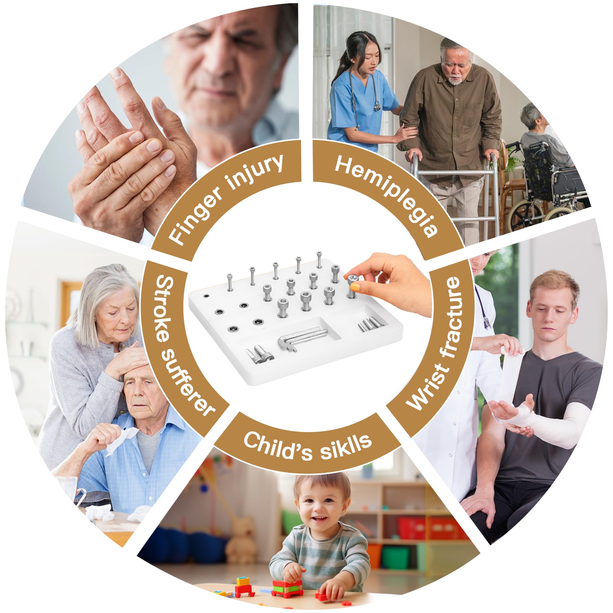 DICYWUDI Stecktafel aus Holz für Fingerfertigkeit, Fingerkrafttrainer für Griffkrafttraining für Finger, Handgelenke und Hände für Zuhause, Büro