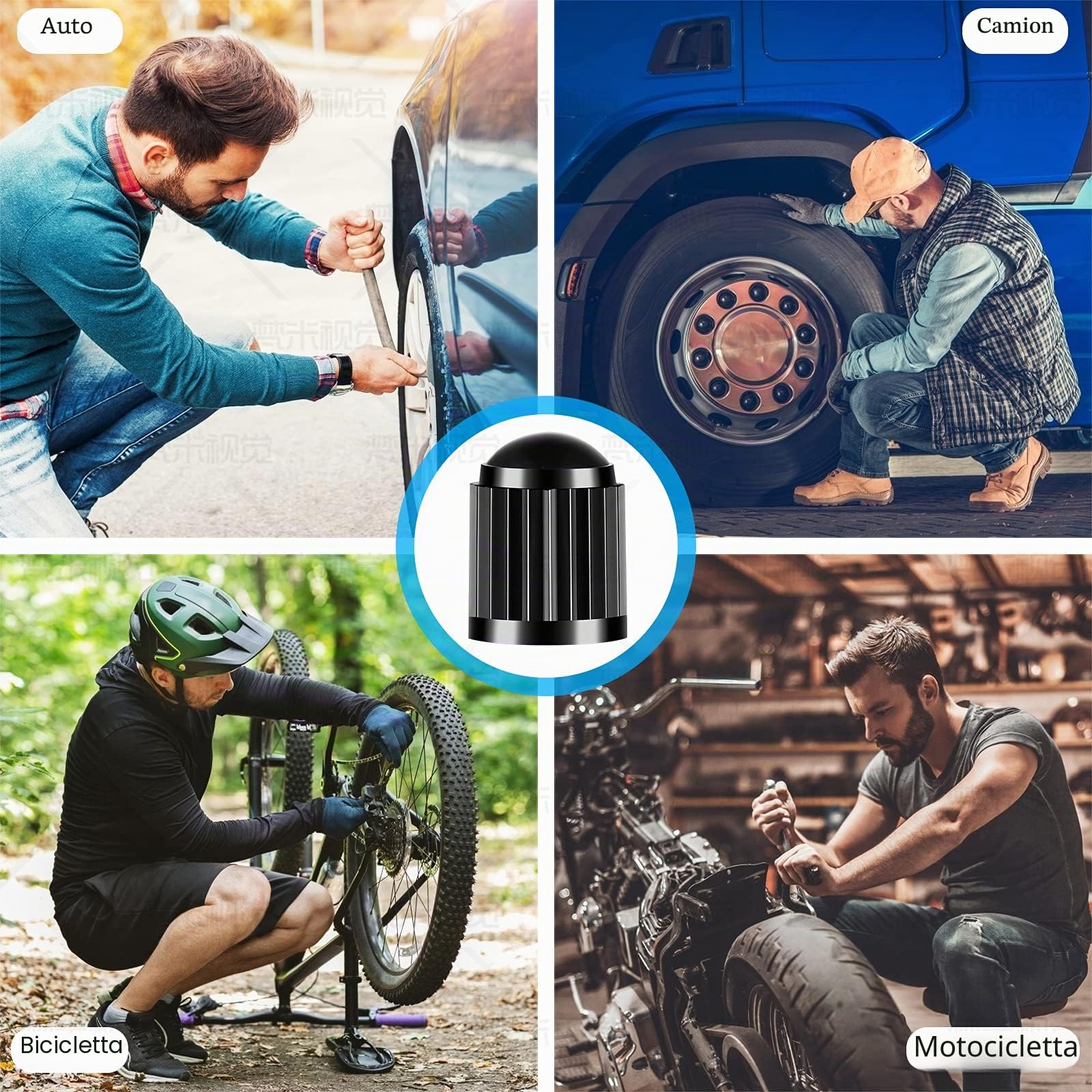 HZJD Adattatore per Valvola Presta, Convertire Presta in Schrader per Bicicletta, Gonfiare pneumatici utilizzando pompa standard o compressore d'aria, Tappi Per Valvole(2pezzi)