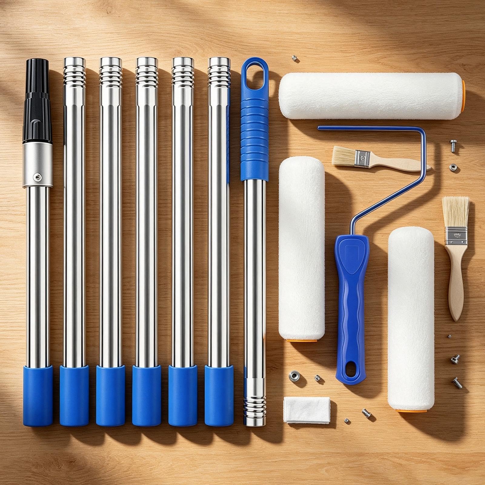 Rouleaux de peinture Outils Lisses Ajustables avec Perche Télescopique