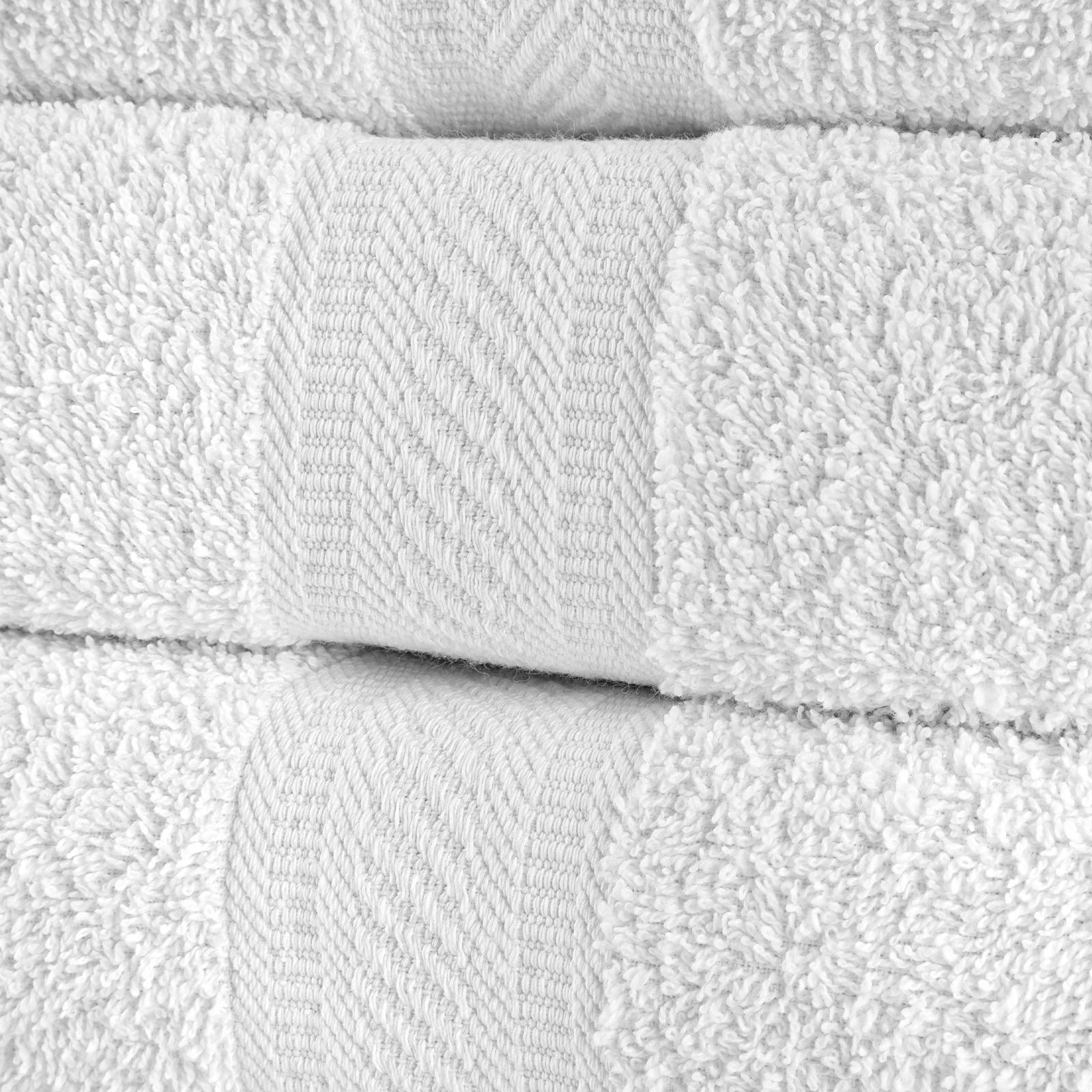 Sweet Needle Set di Asciugamani - 2 Asciugamani da Bagno, 2 Asciugamani e 2 Salviettine, Uso Quotidiano in Spugna Ring Spun, 100% Cotone, Altamente Assorbente per Bagno, Bianco (Confezione da 6)