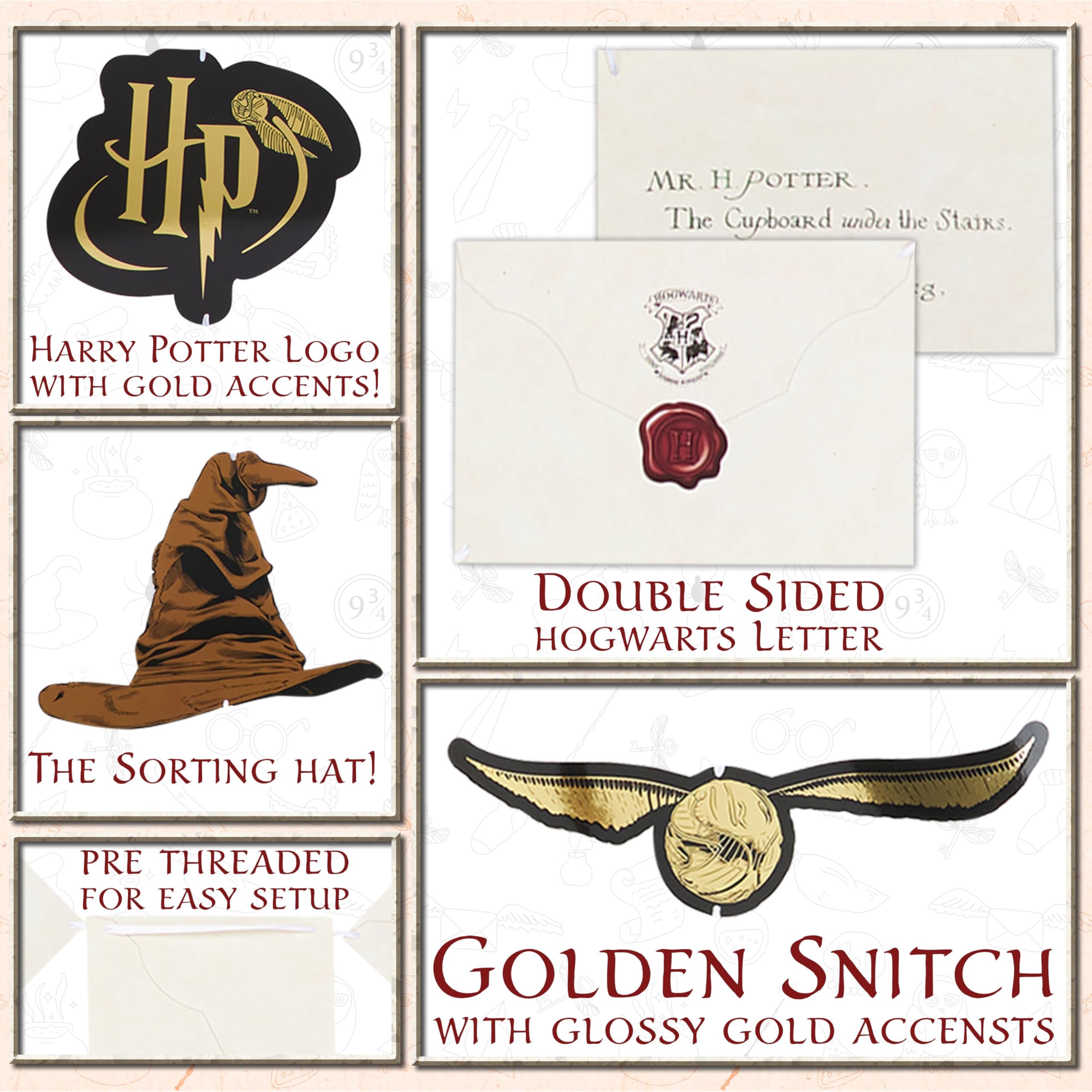 Amazon.com: Harry Potter Gifts Garland Decorations Set of 4 Party