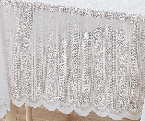 Miniatura 4 de Warm Home Designs Mantel rectangular de encaje. Mantel marfil para mesas rectangulares mide 54 x 72 pulgadas y se adapta a 4 a 6 invitados. Mantel