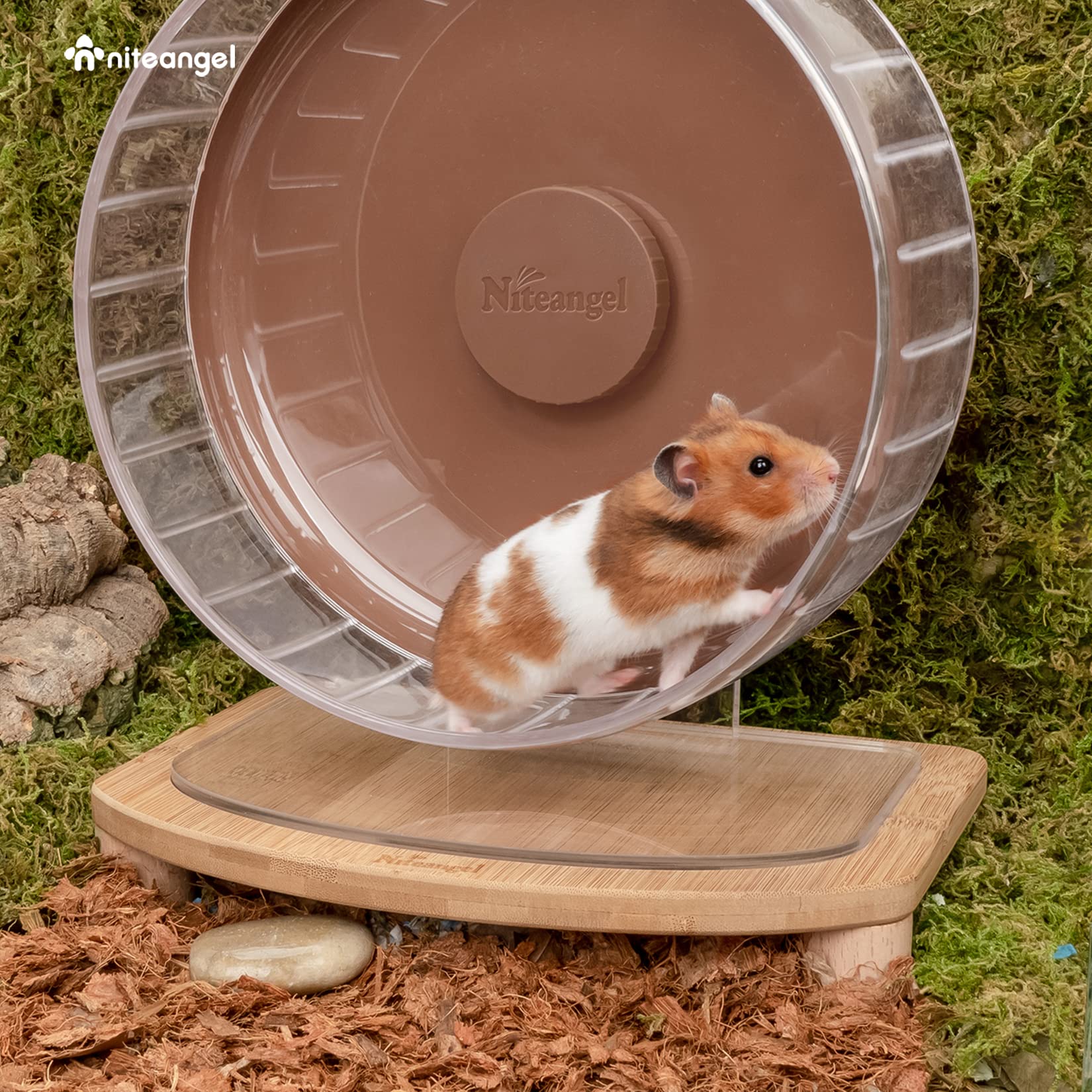Niteangel Anti-Slide Super-Silent Acrylic Wooden Cloud Series Hamster Wheel Platform - image 5