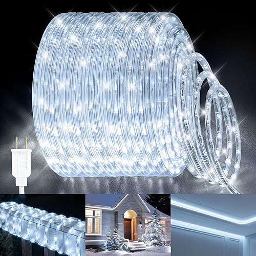 Miniatura 8 de Cuerda de luz LED regulable de 78.7 ft80 pies, resistente al agua, para interiores y exteriores, 864 LED blanco cálido de 110 V, 3000 K, flexible,