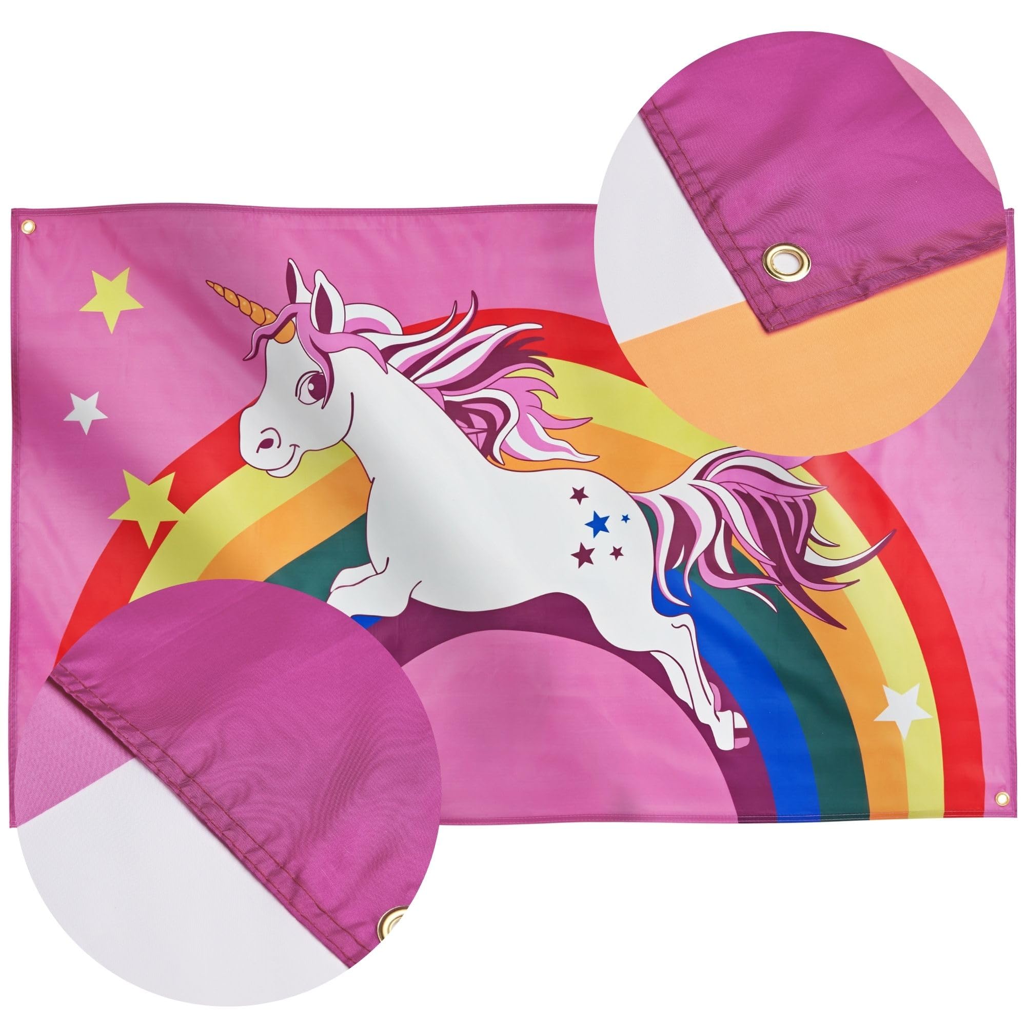 Runesol Unicorn Rainbow Flag, 91x152cm, 3ft x 5ft, 4 Grommets, Eyelet In Every Corner, Gay Pride Flag, LGBT+ flag, Pride Flag - Image 4