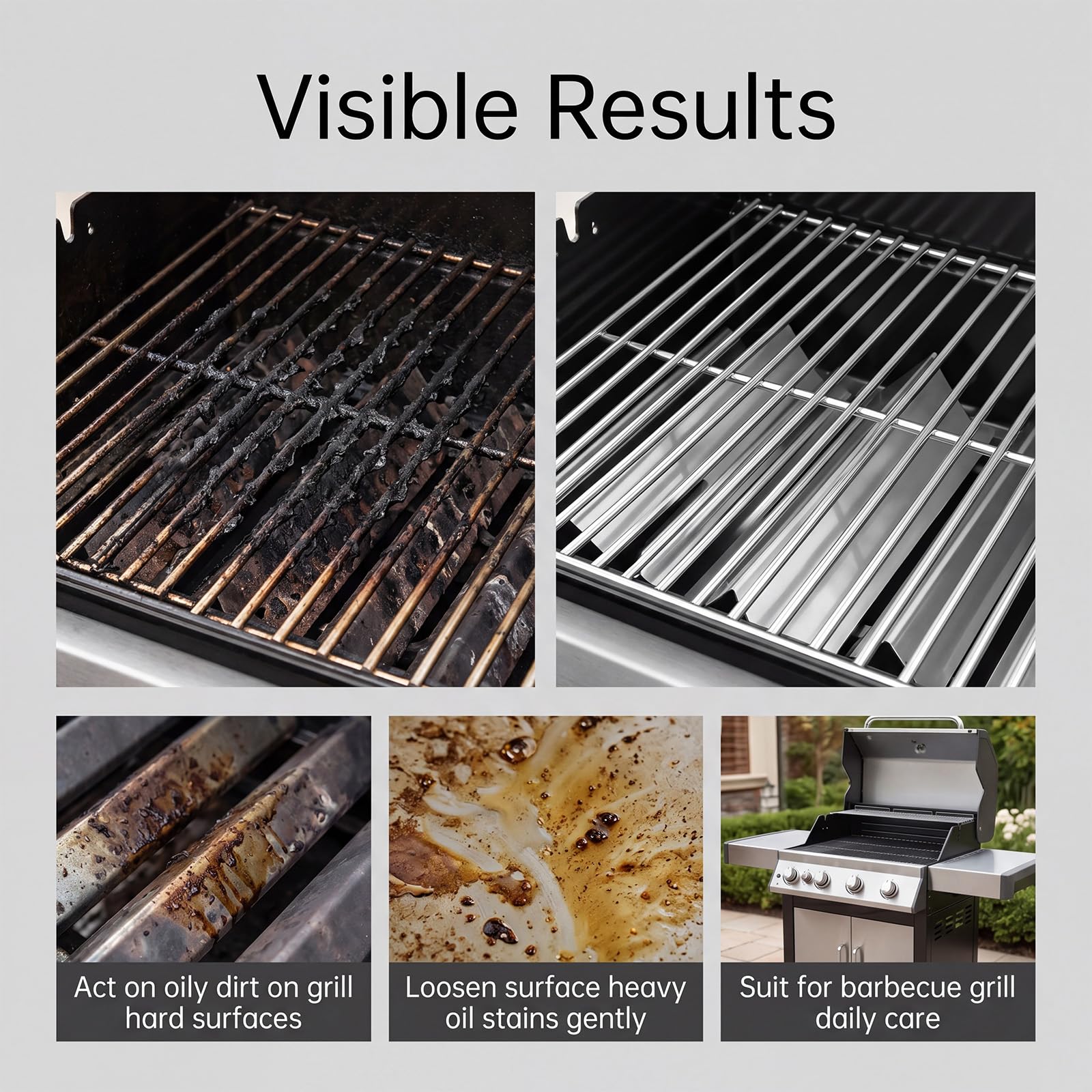 Schnell Wirkendes Heavy-Duty Grill Degreaser Spray, BBQ Grill Cleaner Foam, Heavy Duty Kitchen Degreaser Spray Für Backofen, Herdplatte, Dunstabzugshaube, Edelstahlroste, Hartnäckige Teer. (5PCS)