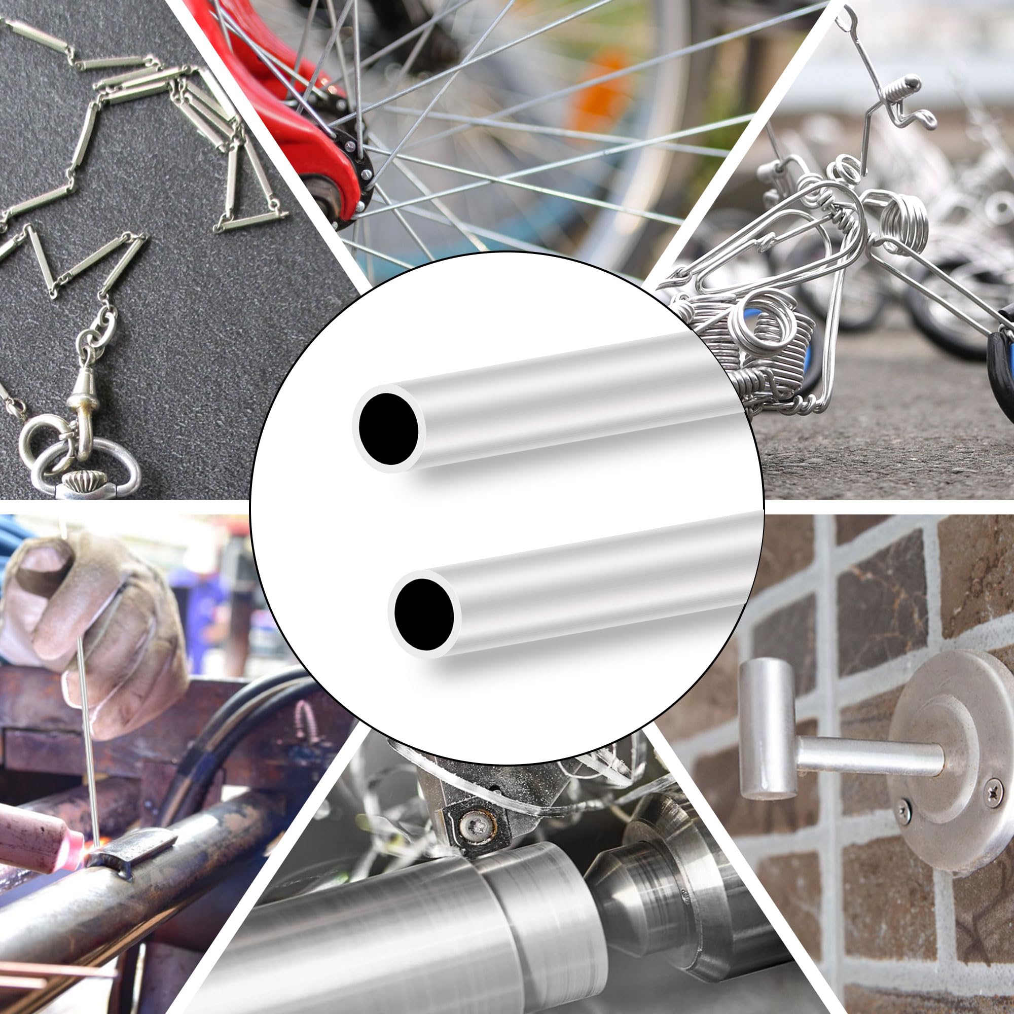 6063 Aluminium Rundrohr 7mm x 5mm 1,0 mm Wandstärke 150 mm Länge, LAVMHAB Runde Aluminium rohre Aluminium-Schläuche Gerade Rohre (2 Stück)