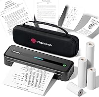 Vista 10 de Phomemo Impresoras portátiles inalámbricas para viajes, impresora térmica sin tinta Bluetooth M832, compatible con carta estadounidense de 8.5'' x