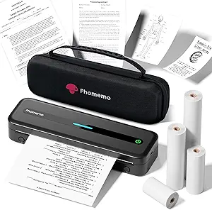 Phomemo Portable Printers Wireless for Travel, M832 Inkless Thermal Printer Support 8.5" X 11" & Multi Sizes, Bluetooth Mobile Printer for Home Office Car, Compatible with iPhone Android Laptop
