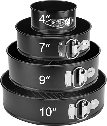 Springform Pan Set of 4, 4/7/9/10inch Cake Pan, Non-Stick Leak-Proof
