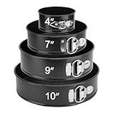 Springform Pan Set of 4&comma; 4&sol;7&sol;9&sol;10inch Cake Pan&comma; Non-Stick Leak-Proof with Removable Bottom&comma; Cheesecake Pan for Baking&comma; Black