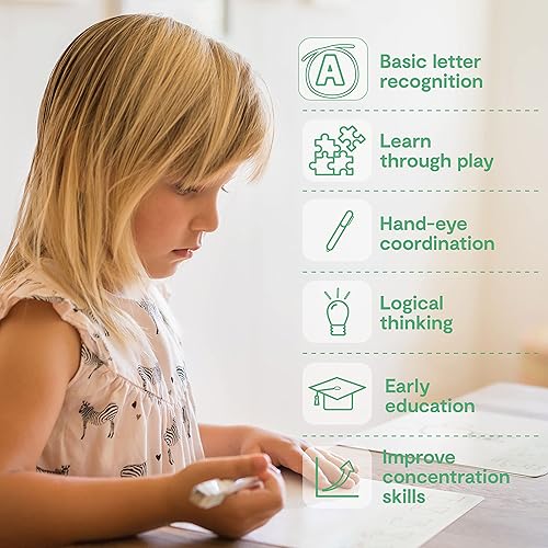 Miniatura 5 de Actividad de aprendizaje de dibujo con alfabeto y números, perfecto para niños que aman los juguetes, arte y manualidades, para niñas y niños de 3,