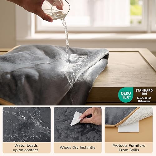 Miniatura 2 de Bedsure Manta impermeable para cama  Manta impermeable de forro polar Sherpa para perros grandes, mantas para mascotas para camasofá, protector de