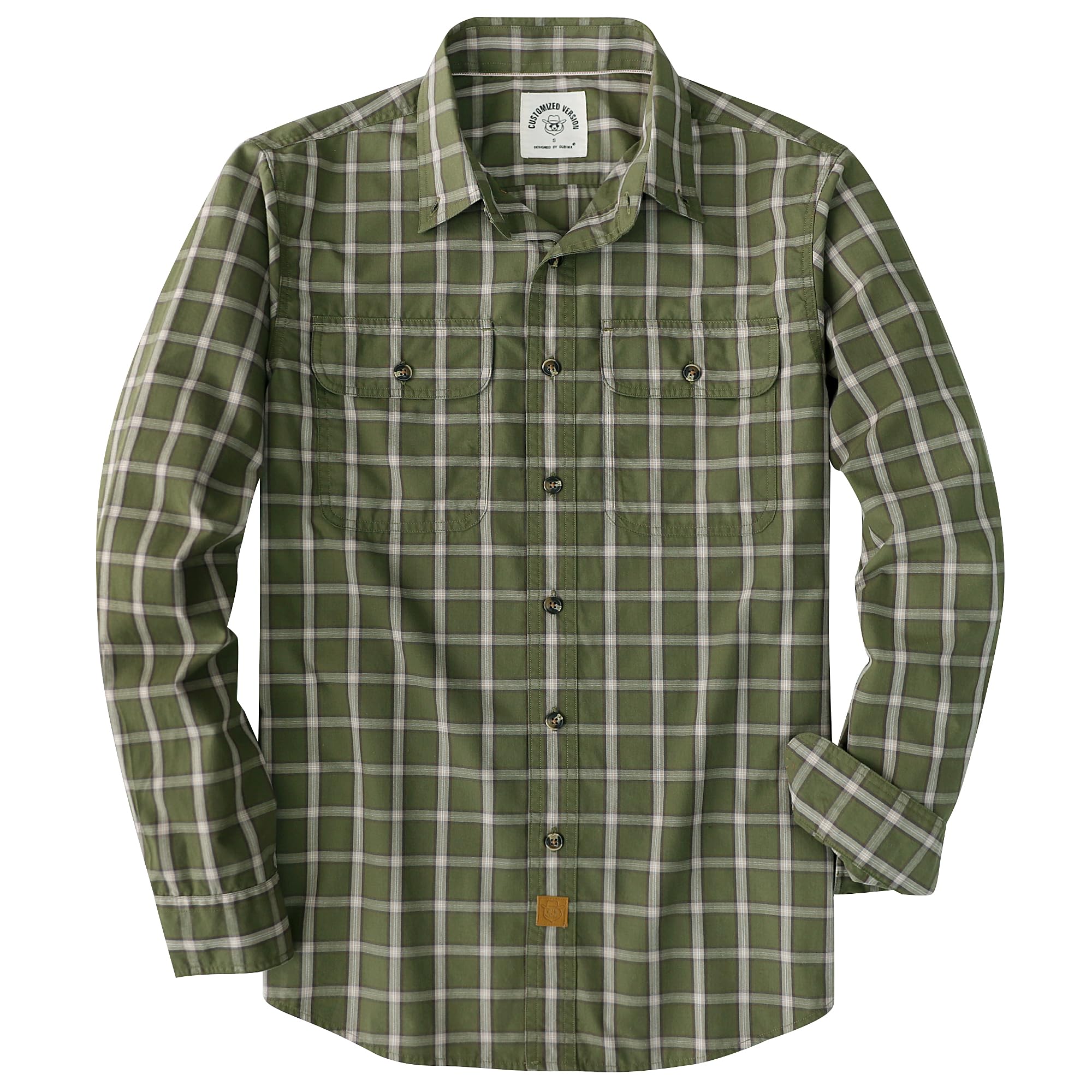 Dubinik Mens Casual Plaid Shirt Long Sleeve Regular Fit Button Down Work Shirts with 2 Pocket Soft Lightweight Everyday Wear