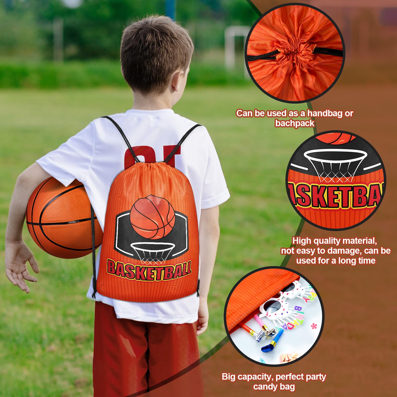 Bolsas pequeñas con cordón para baloncesto, fútbol, béisbol, bolsas de regalo deportivas