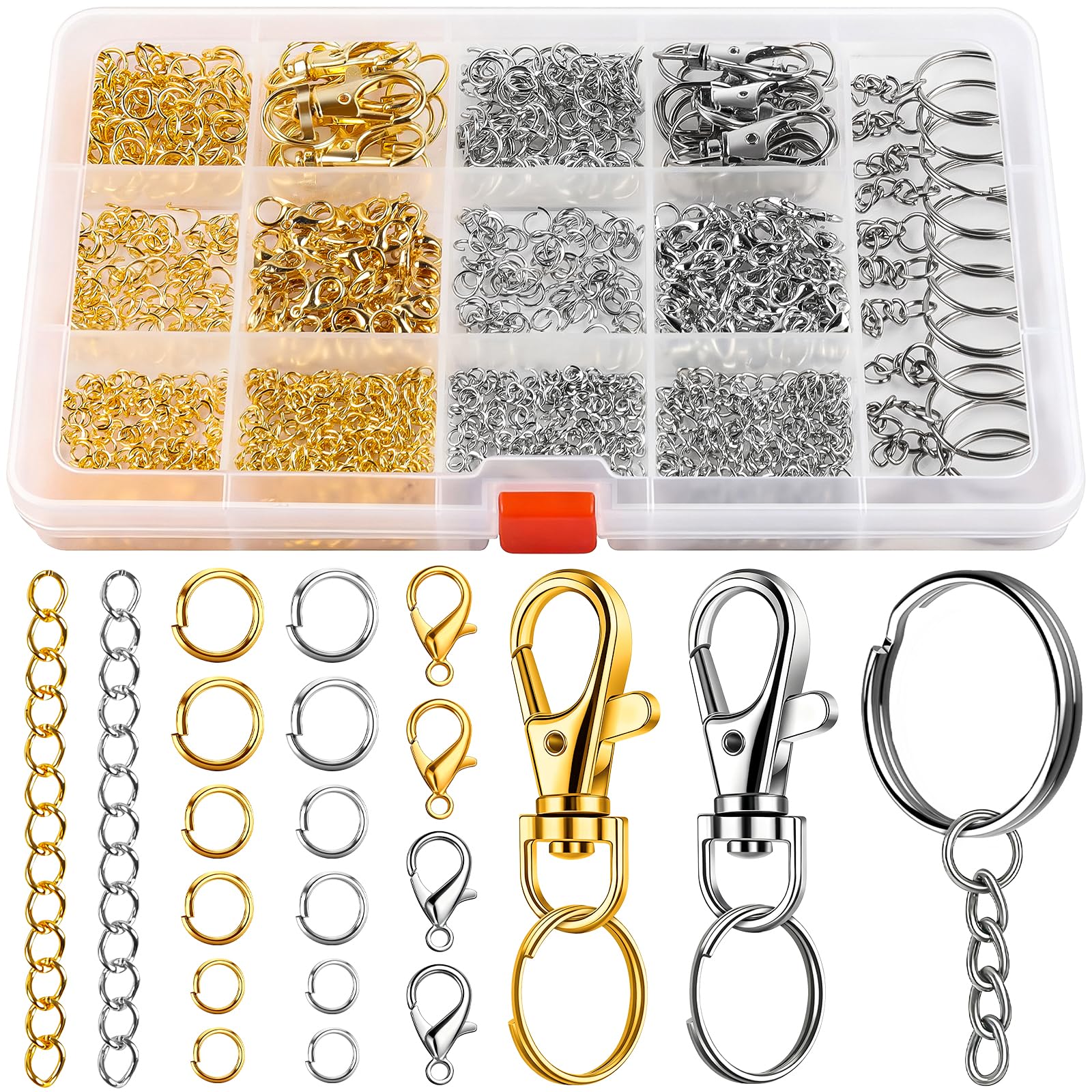 10 setjes karabijnhaken met sleutelringen om sieraden te maken 10 setjes karabijnhaken met sleutelringen om sieraden te maken