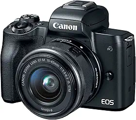 Câmera Digital Canon EOS M50 Mirrorless com Lente 15-45mm (Preto)