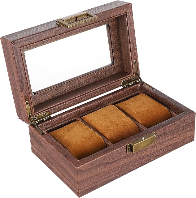 Amosfun Watch Roll Travel Case 3 Slots Watch Display Case Watches Storage Organizer