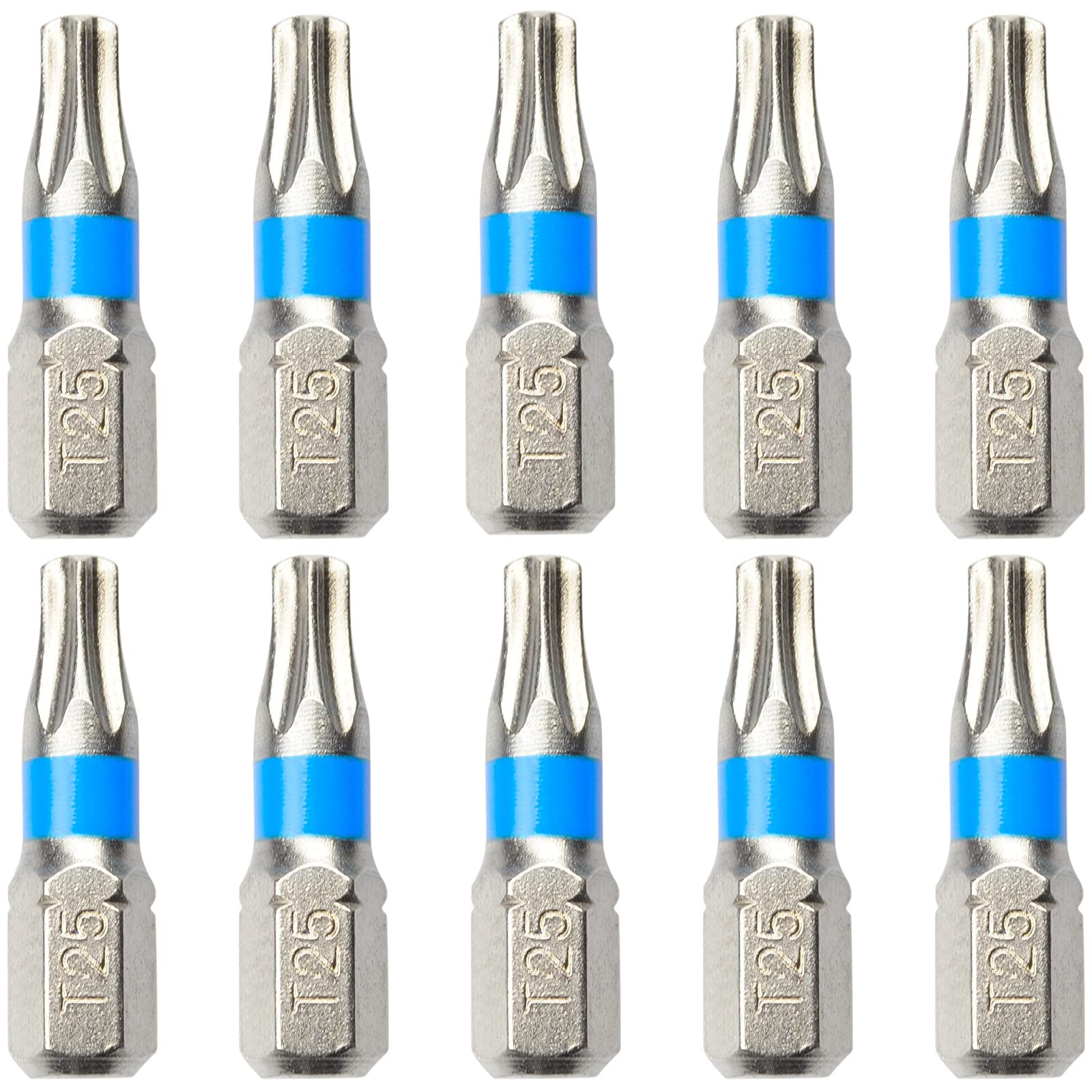 10 TORX Bits TX aus S2 Stahl T25 Schraubendreher Bit-Satz