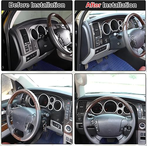 Miniatura 5 de Aunginsy Cubierta del marco del panel de la consola central del automóvil para Toyota Tundra 2007-2013, panel de control central, marco de