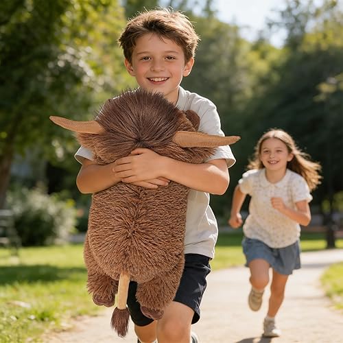 Miniatura 4 de Animales de peluche con peso de vaca de las tierras altas, 4.2 libras de peluche de vaca de las tierras altas con peso para niños y adultos,