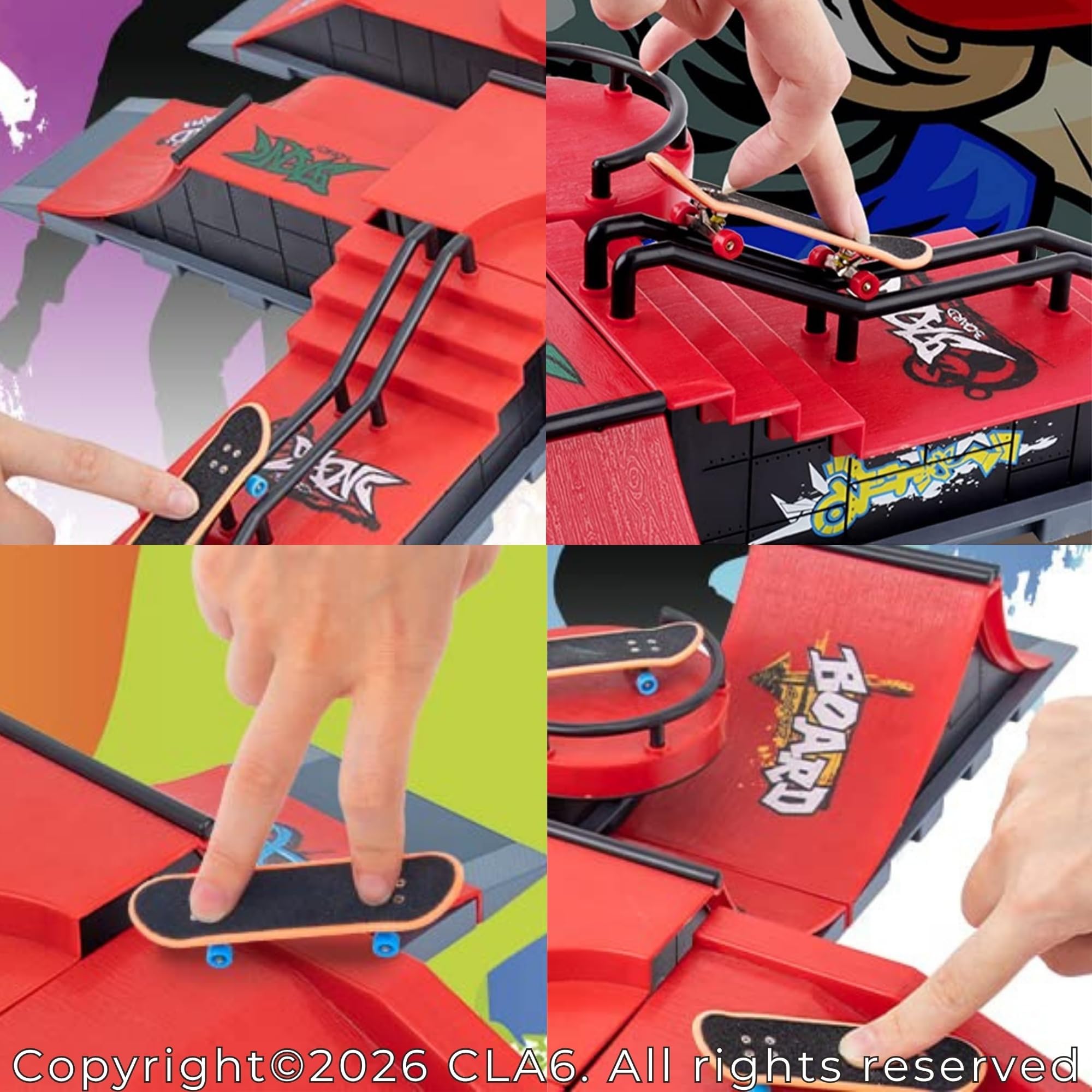 CLA6 Mini Skatepark Kit | Beginner Fingerboard | Complimentary Tools, Wheels and eBook | 3