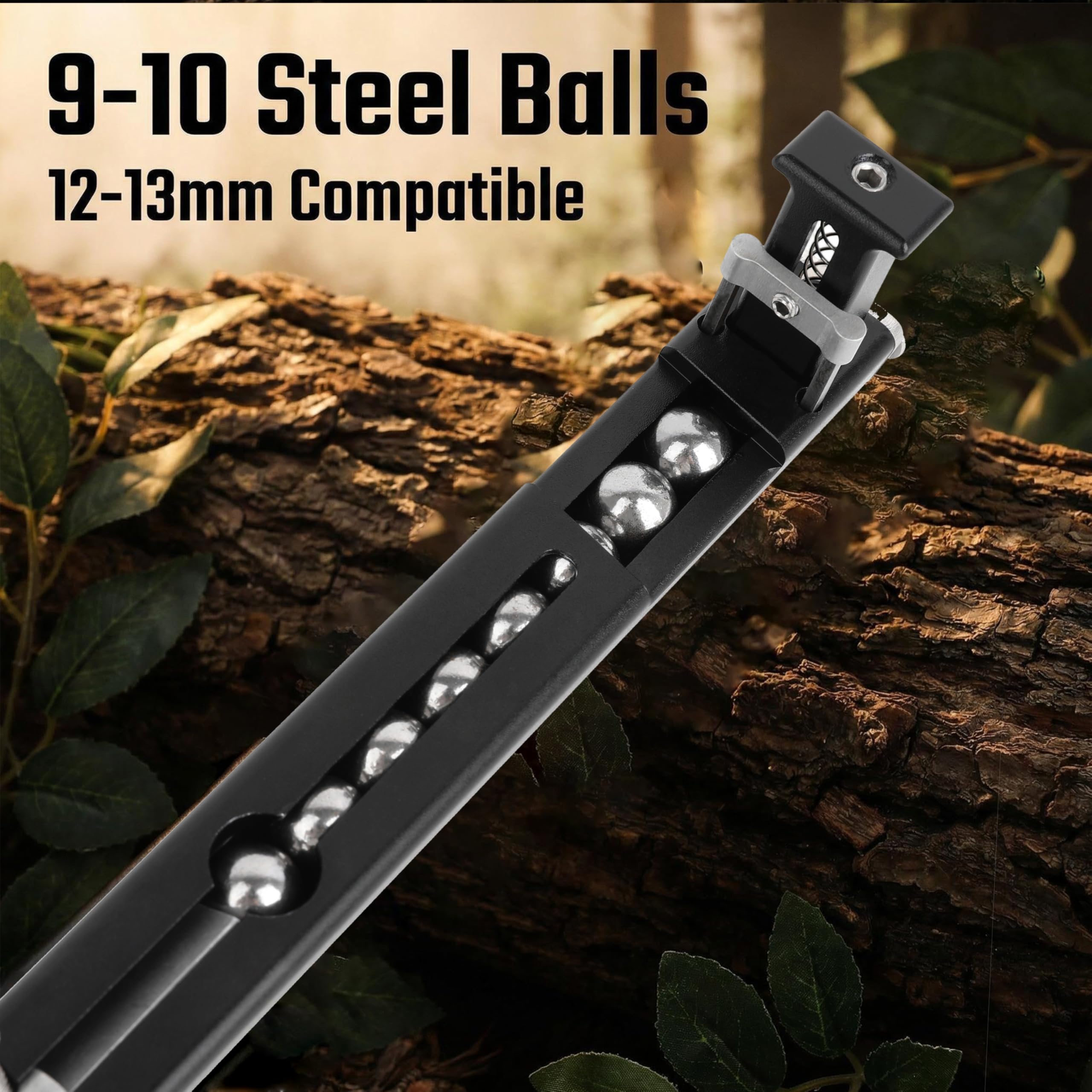 wolfman Lanceur de Billes d'acier pour Arc à poulies à Double Usage, Alimentation Automatique avec 10 Billes d'acier de 12 mm, pour la Chasse et Le tir sur Cible