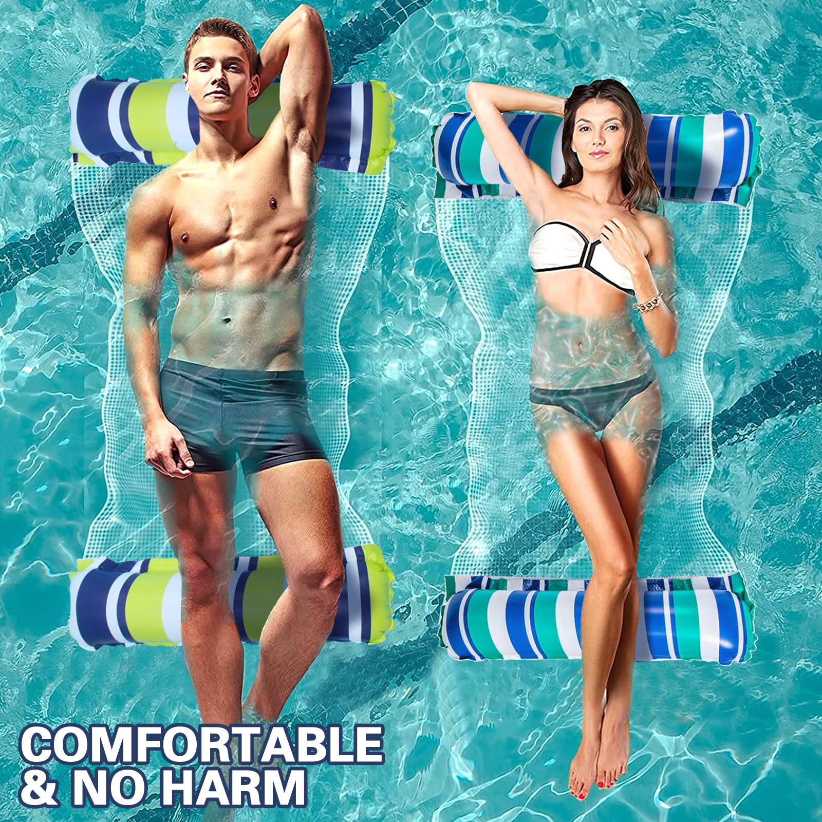 2pc Hamac pour Piscine,Matelas Gonflable Piscine,4 en 1 Accessoires de Hamac d'eau,Hamac Flottant Piscine,Matelas Filet Piscine - Jeux - Jouets 2pc Hamac pour Piscine,Matelas Gonflable Piscine,4 en 1 Accessoires de Hamac d'eau,Hamac Flottant Piscine,Matelas Filet Piscine - Jeux - Jouets