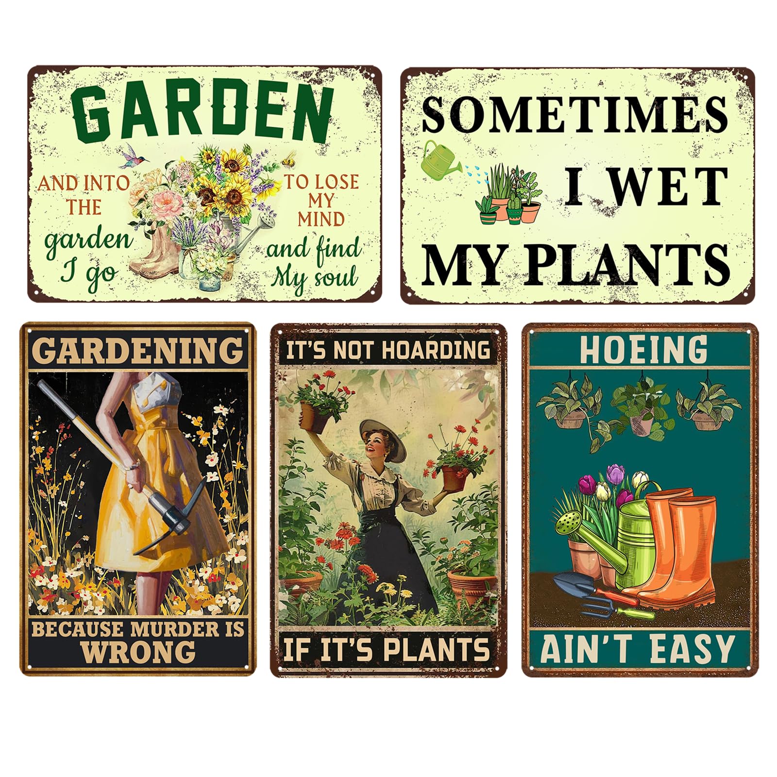 ckdiluy Metal Garden Decor Set