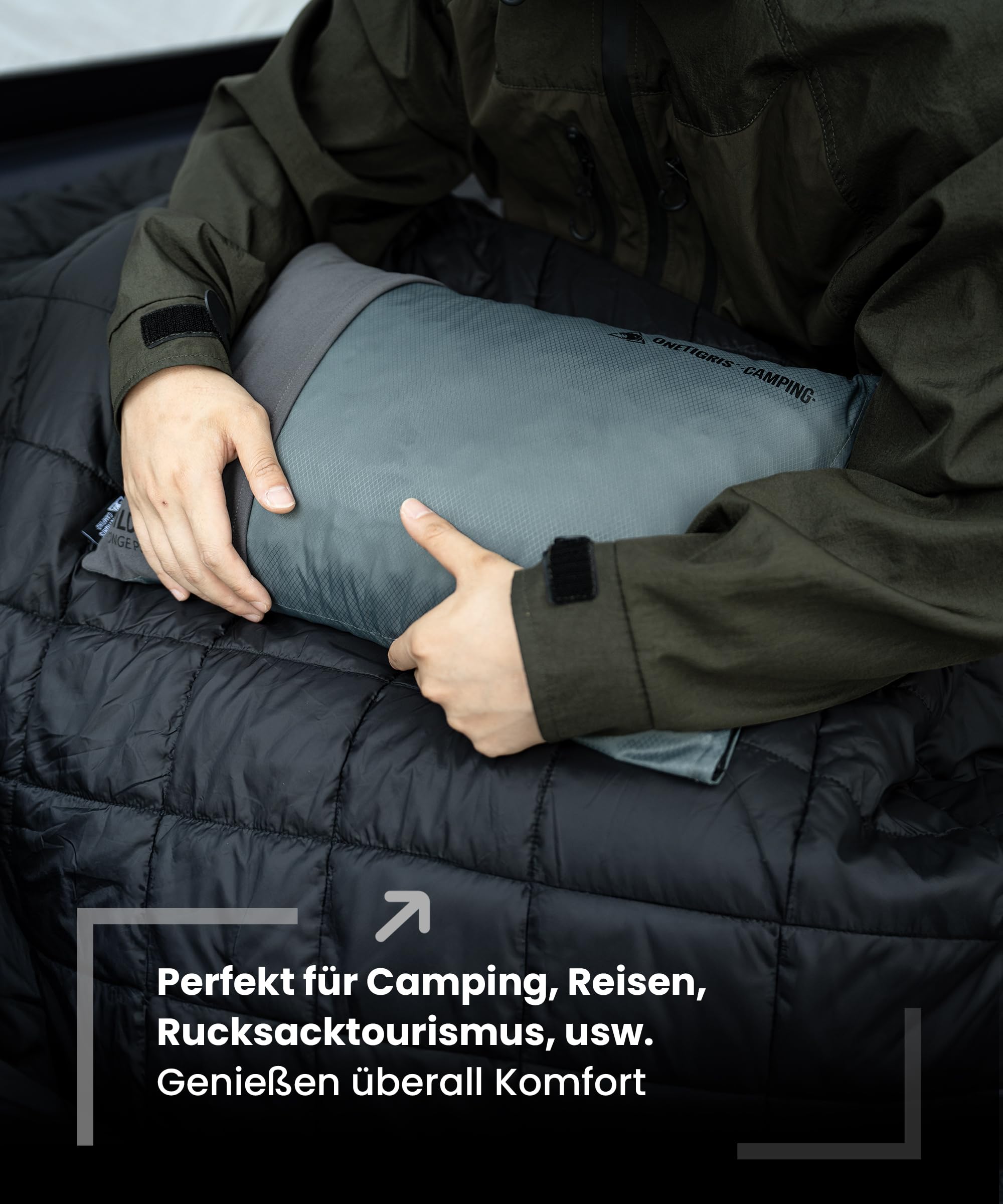 OneTigris Almohada de espuma viscoelástica para acampada