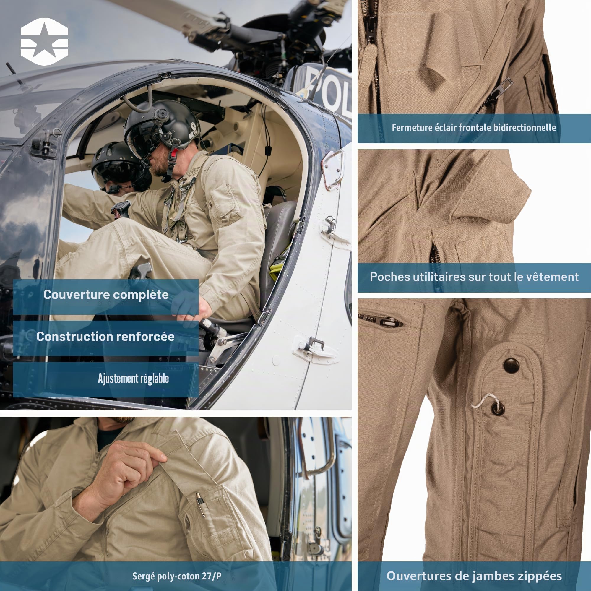 Propper Poly Cotton Twill 27/P Flyers Coverall Combinaison Homme