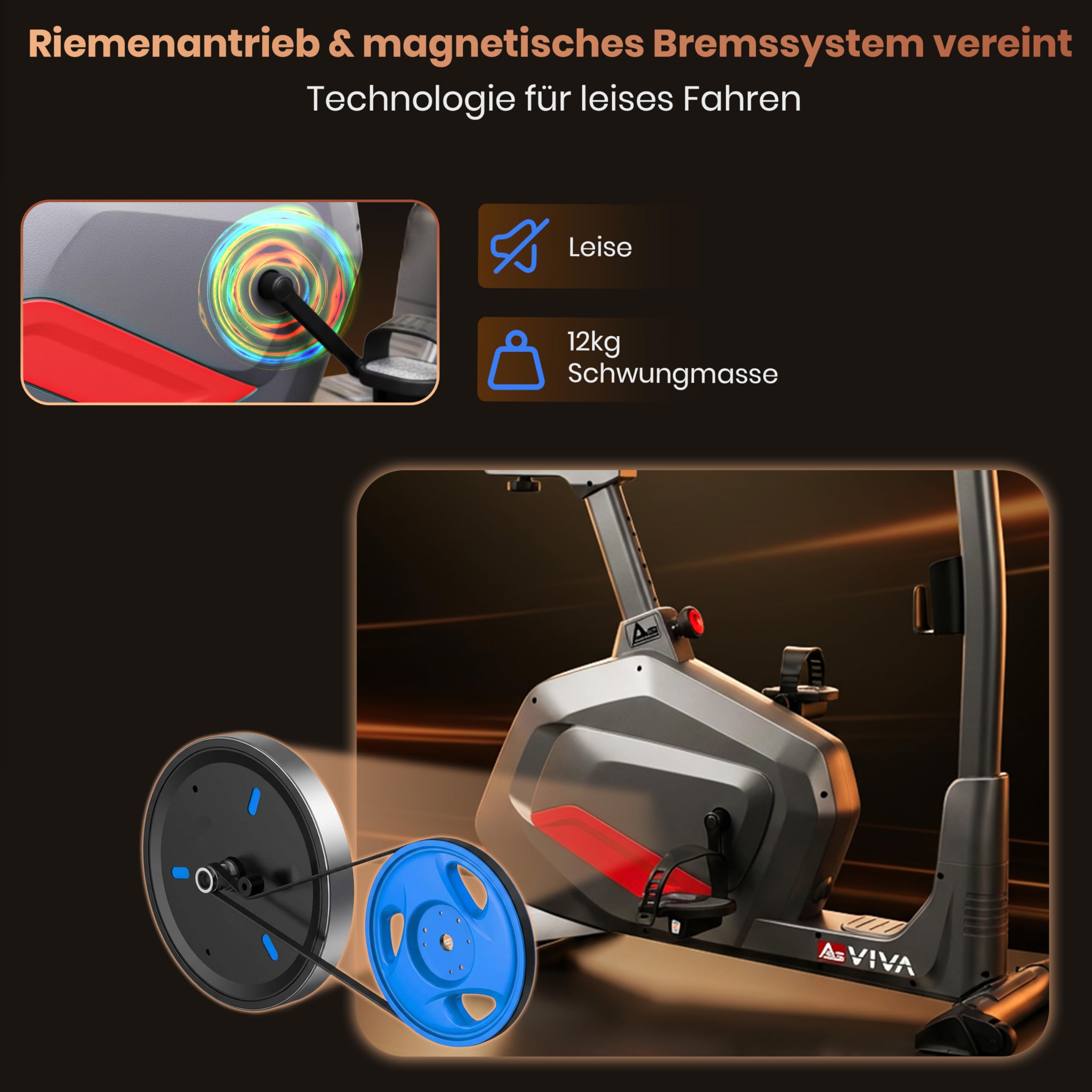 AsVIVA H22 domowy trenażer treningowy – rower fitness do domu, do treningu wytrzymałościowego wewnątrz