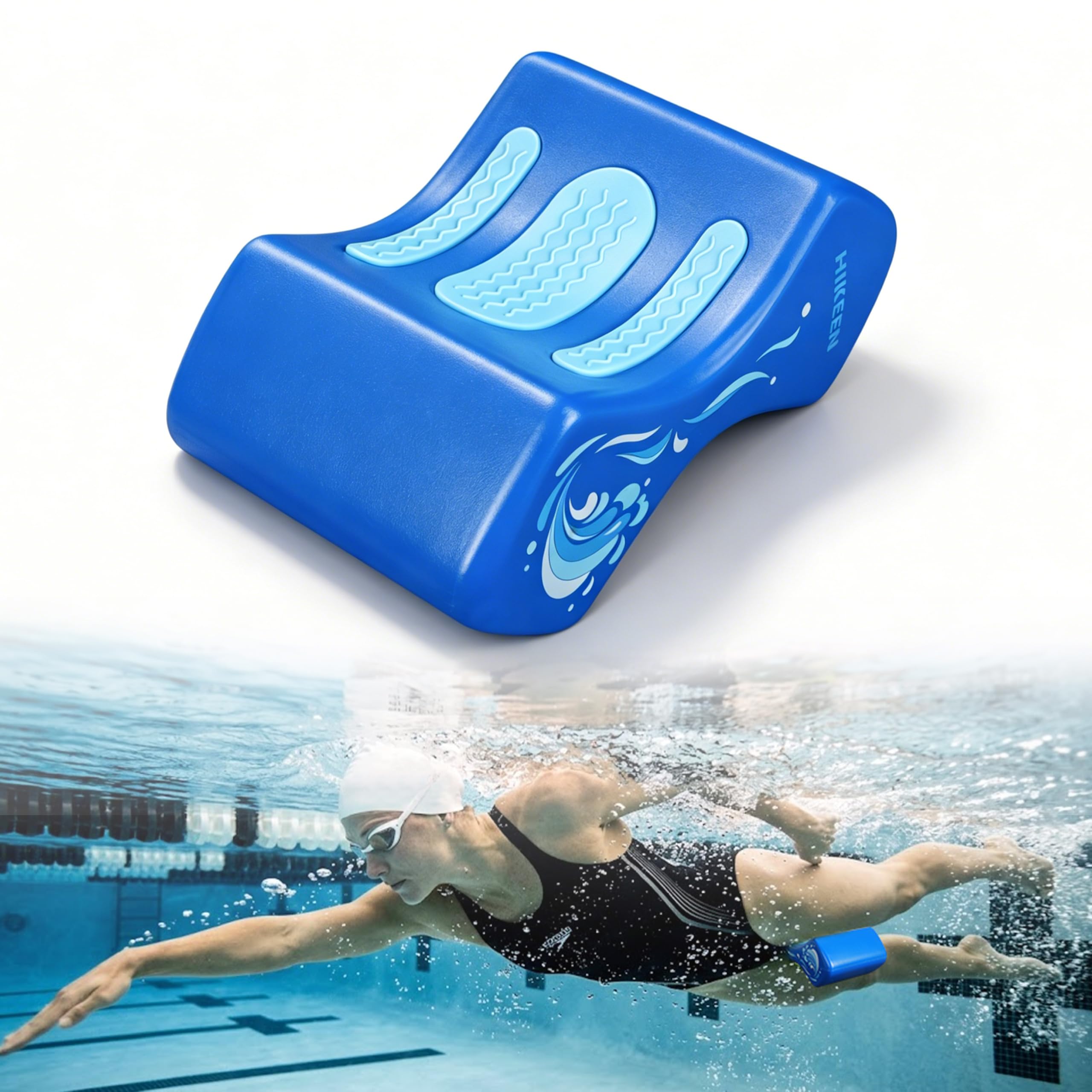 BOOSTEADY Swim Pull Buoy – HDPE Swimming Training Buoy for Adults & Kids, Ergonomic Pool Float for Stroke Correction, Non‑Slip & Quick‑Drying Pull Buoy for Swim Practice Won't Break Pool Training Aid