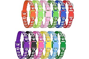 12-Pack Adjustable Puppy Whelping Collars for Easy Litter Identification