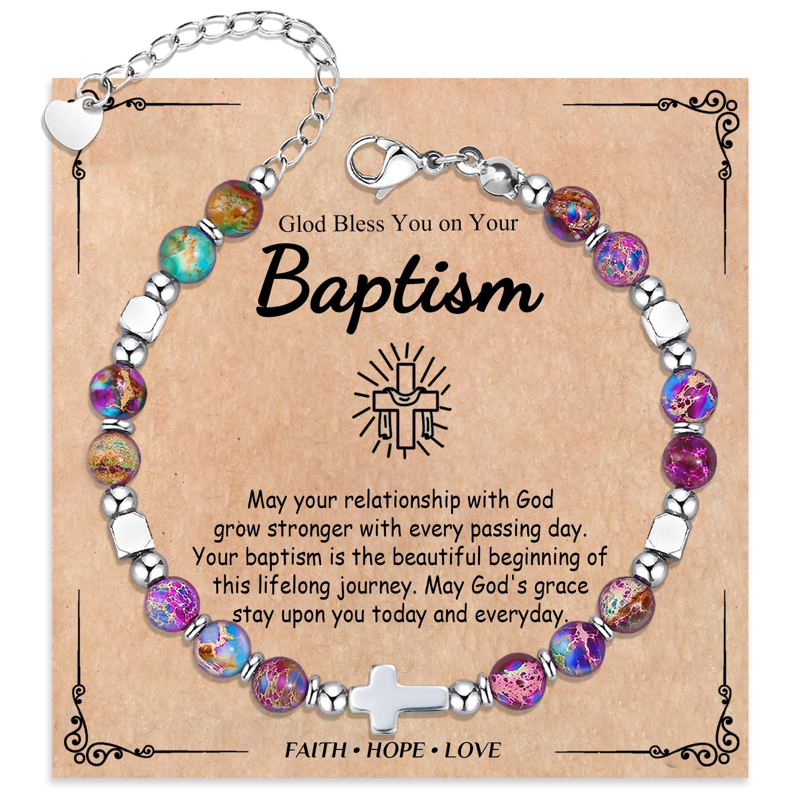 Wisedawn Easter Basket Stuffers for Teens Girl Kids, Cross Bracelet for Women Girls, Easter Gifts for Daughter Granddaughter Sister In Christ Friend