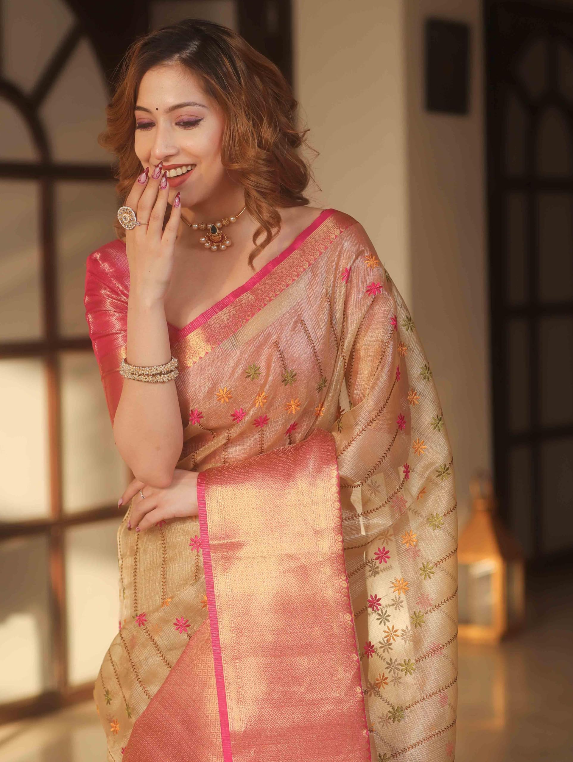 SGF11 Women's Kanjivaram Pure Soft Silk Saree With Unstitched Blouse Piece product image 6