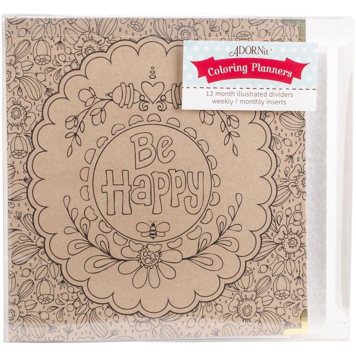 Adorn-It Be Happy-Artplay Planner 8 x 10, akryl, wielokolorowy, 27 x 26 x 6,6 cm