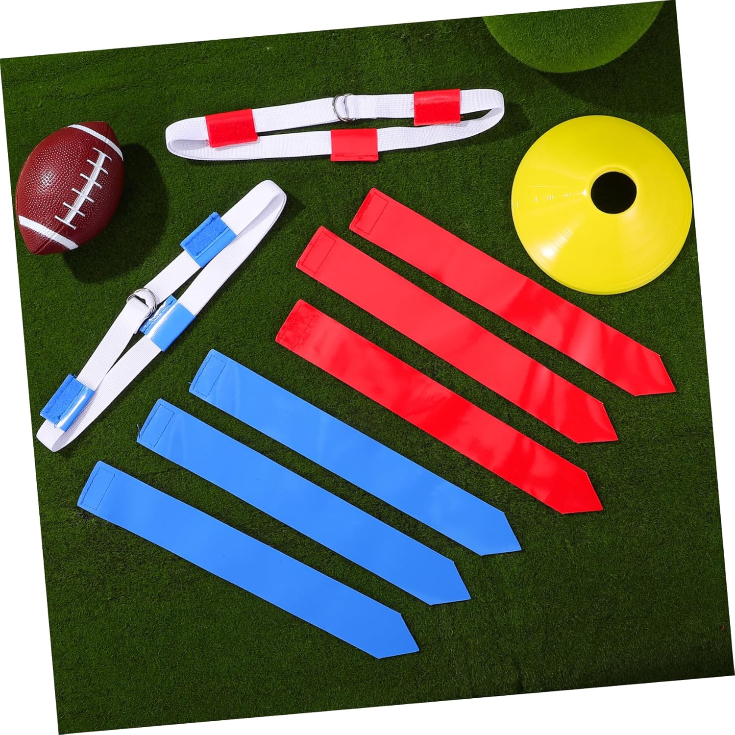 16 Pcs Flag Football Set Football Gear Belts Flags and Cones Ideal for Training Practice