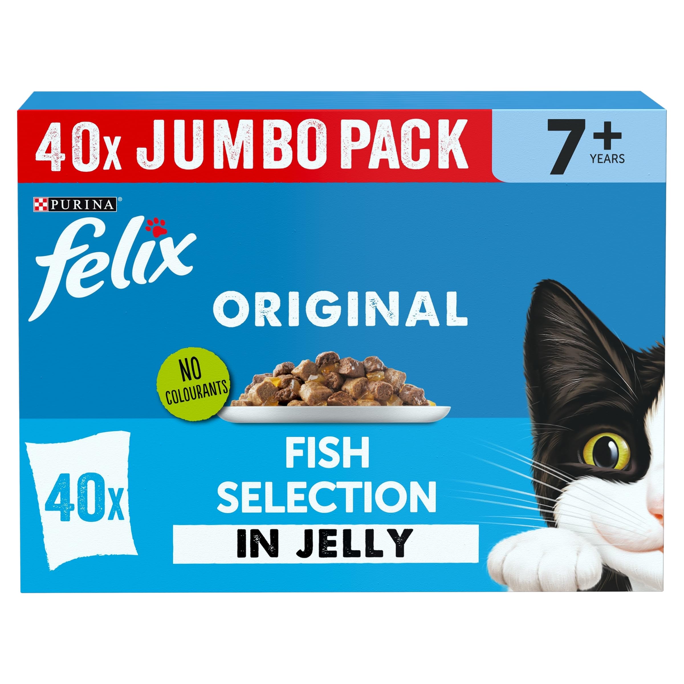 FELIX Original Senior 7+ Fish Selection in Jelly Wet Cat Food 40x85g