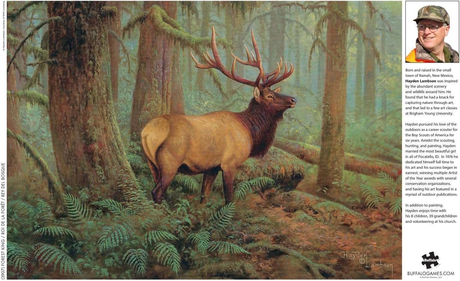 Buffalo Games - Hayden Lambson - Forest King - 500 Piece Jigsaw Puzzle For Adults -Challenging Puzzle Perfect for Game Nights - Finished Size is 21.25 x 15.00 – Precision-Cut Pieces, Beautiful Artwork