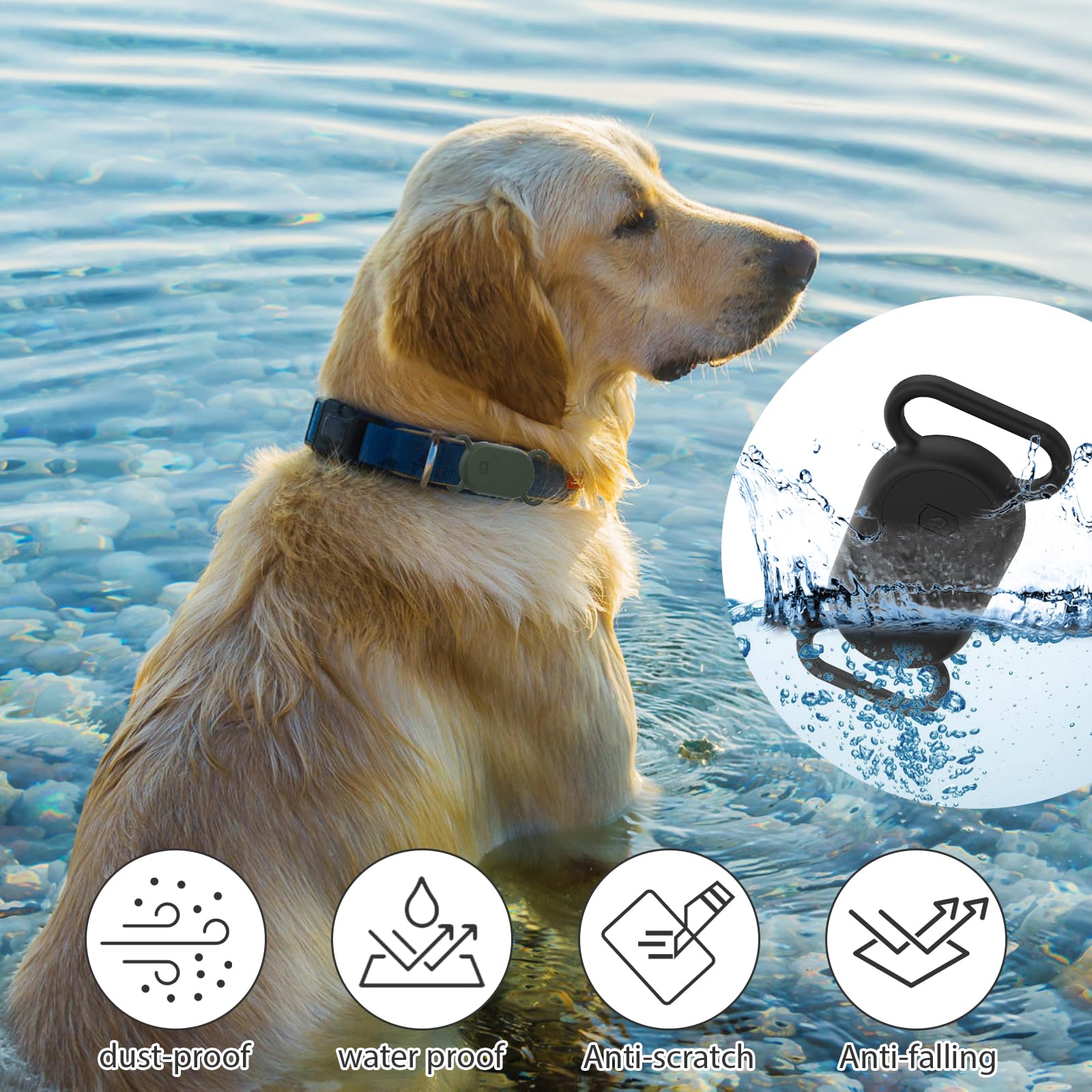 4 Custodie In Silicone Per Samsung Galaxy SmartTag 2 (2023) - Portachiavi Protettivo Per Animali, Zaini, Bianco E Nero, Anti Graffio