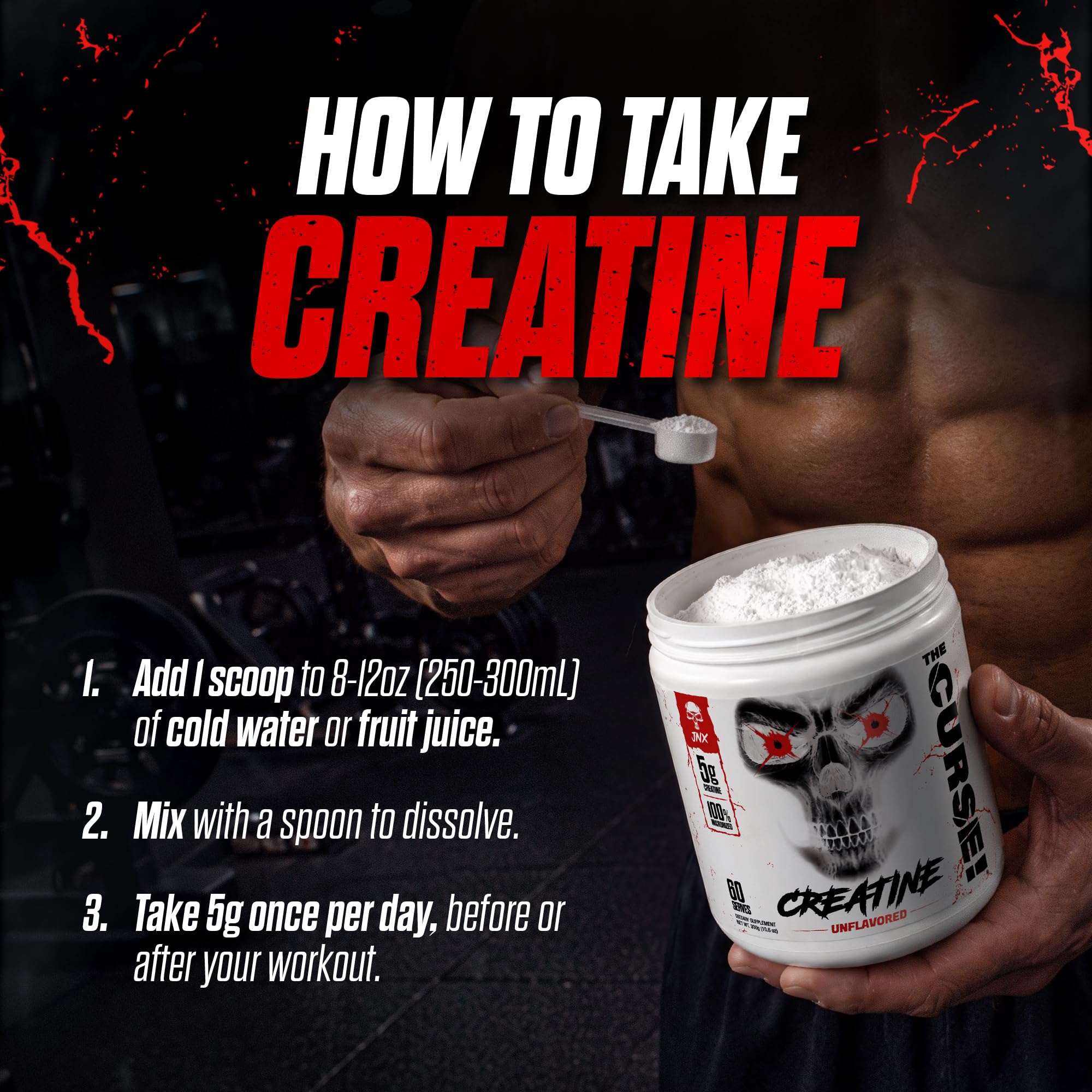 JNX SPORTS The Curse Micronized Creatine Monohydrate Unflavored 500g — Amazon image 7