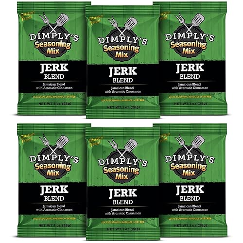 Dimply's Mezcla de condimentos Jamaican Jerk  Frote seco y adobo para pollo, carne, verduras, tofu  Mezcla de especias caribeñas atrevidas  Vegana,