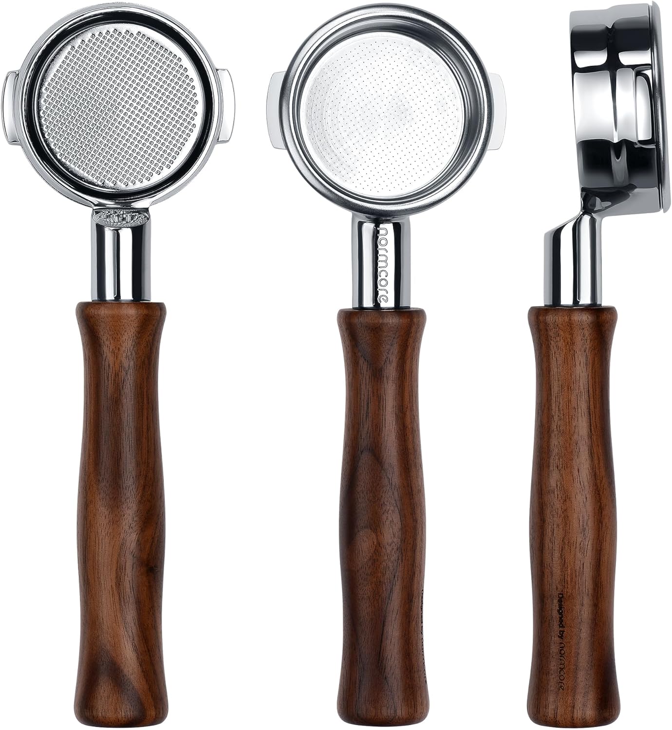 Normcore 58mm Naked Portafilter for Breville Dual Boiler Espresso Machine BES900XL, BES920XL, BES980XL, BES990BSS, Bottomless Portafilter with 18g Basket, Genuine American Walnut Handle Walnut 58mm Fits Breville / Sage