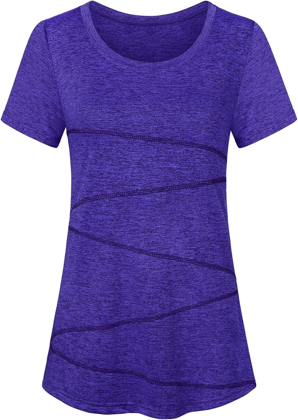 Workout Tops for Women Short Sleeve Shirts for Women Quick Dry Line Decor Yoga Tops